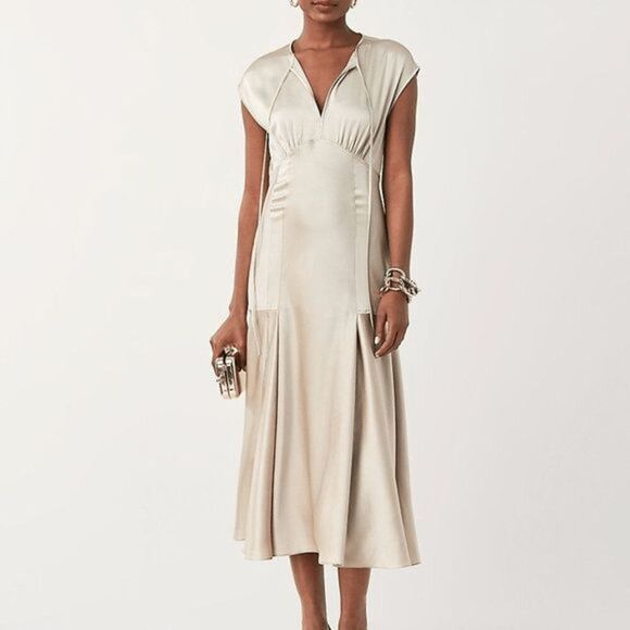 Diane Von Furstenberg Nur Storm Satin Midi Dress Size 4 NWT - Picture 11 of 12